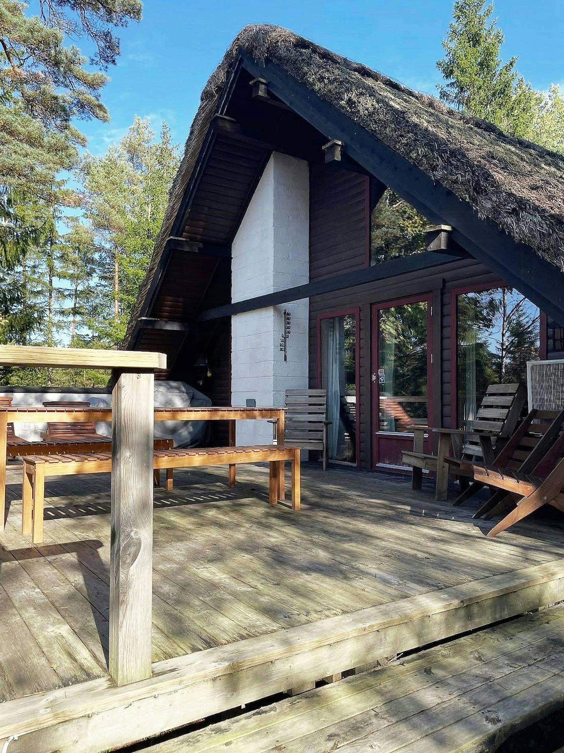 Gemütliches Haus aus den 70er Jahren in der Waldlandschaft bei Knäred in Laholm, Halland
