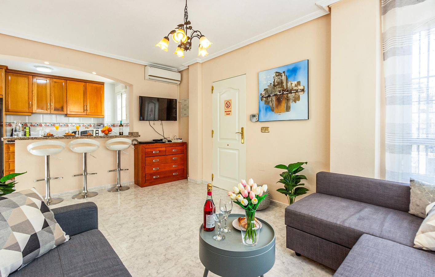 Apartment am Strand mit Pool und AC in der Nähe von Playa de Campoamor in Lomas de Don Juan, Orihuela