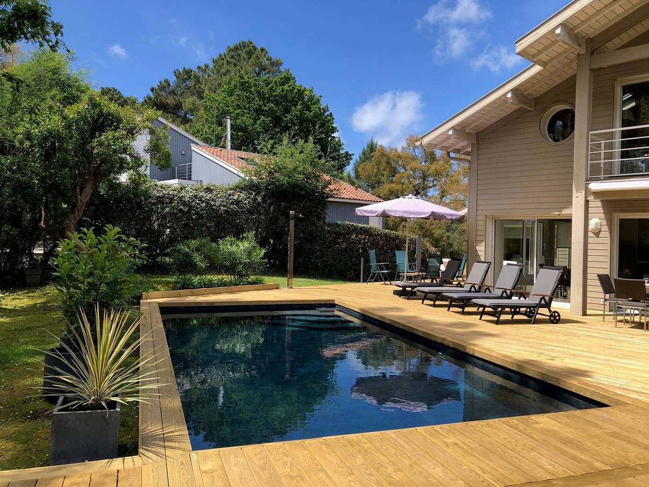 Villa contemporaine à Seignosse avec piscine chauffée, proche océan in Seignosse Océan, Seignosse