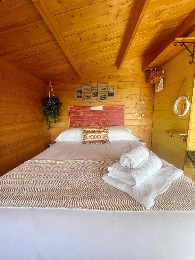 Willow Glamping Hut with Hot Tub, Ensuite, Bbq, Firepit, Views, Fenced Garden, Dog Friendly, Alpacas on site on Anglesey, North Wales in Isle of Anglesey