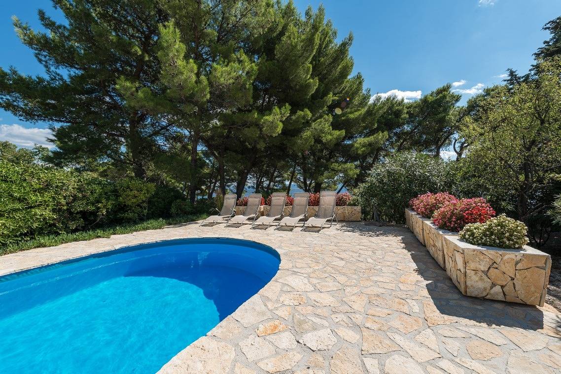 Luxury Beachfront Villa Bol Oasis with private heated pool at the beach on promenade Zlatni Rat - Bol - Brac in Bol, Brac