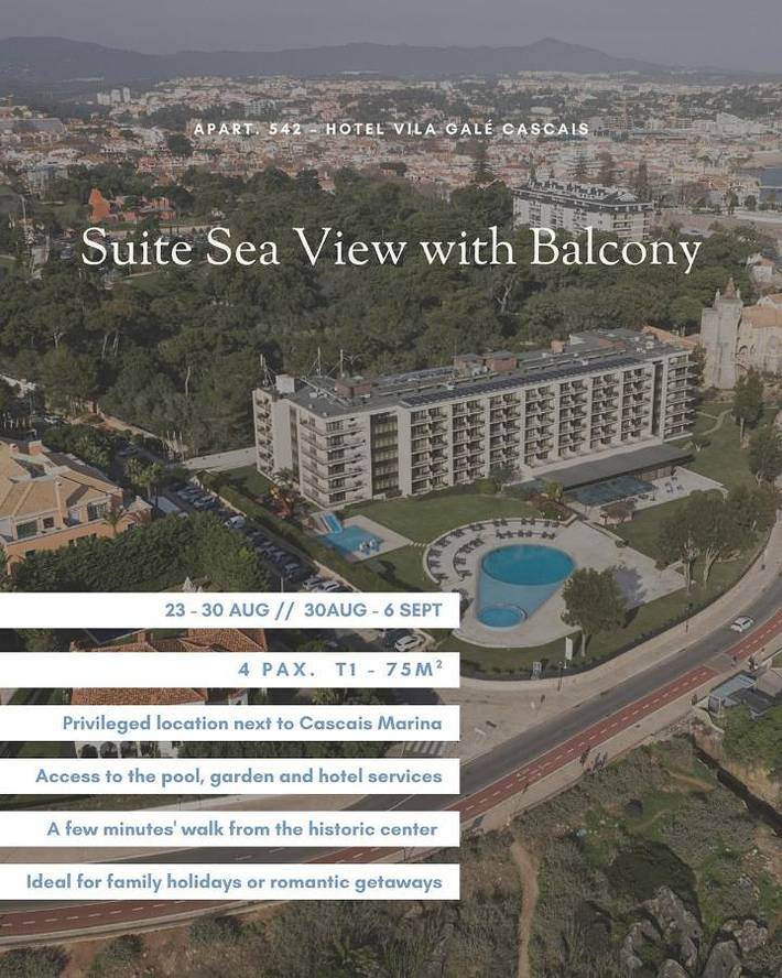 Aparthotel para 4 pessoas, com sauna e piscina e ainda vista and jardim em Cascais