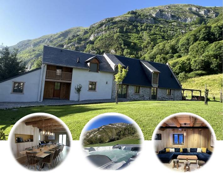 Gîte pour 15 personnes, avec jacuzzi ainsi que jardin et balcon