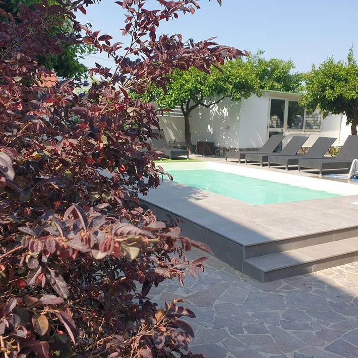 Maison de vacances pour 3 personnes, avec Terrasse et Jardin ainsi que Piscine et Vue à Pompei