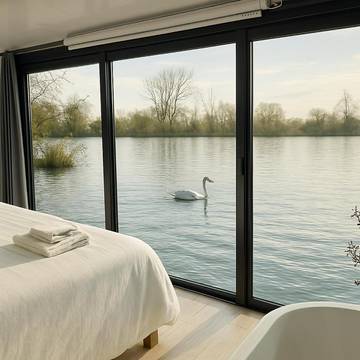 Bateau pour 4 personnes, avec balcon ainsi que jacuzzi et sauna à Basse-Ham