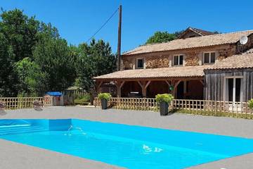 Gîte pour 8 personnes, avec jardin et terrasse à Lacapelle-Biron