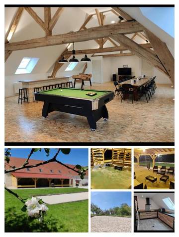 Gîte pour 15 personnes, avec vue ainsi que jardin et piscine dans Lescherolles